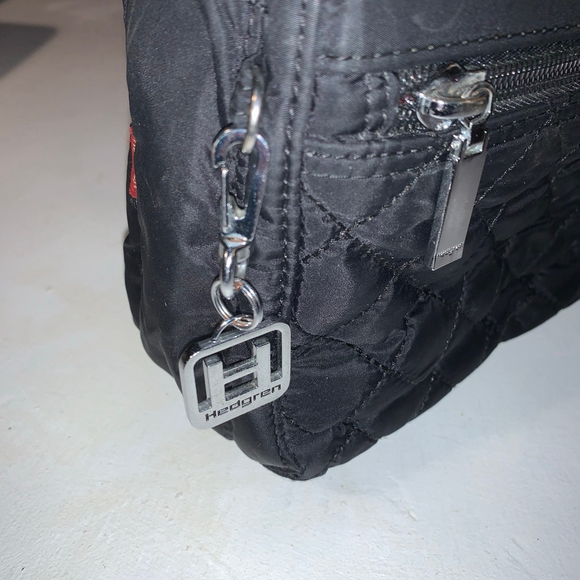 Women's Hedgren Black Quilted Crossbody Bag One Size with red Interior - Picture 4 of 16